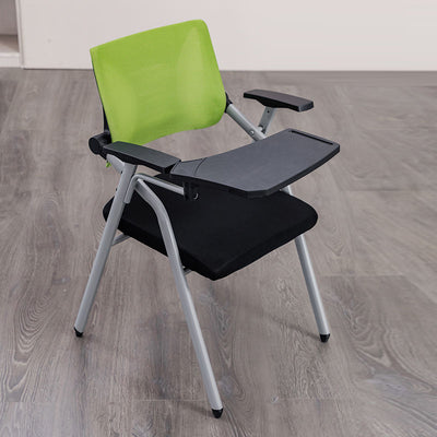 Modern Minimalist Mesh Sponge Metal Square Desk Chair Foldable Backrest With Table Plate For Home Office