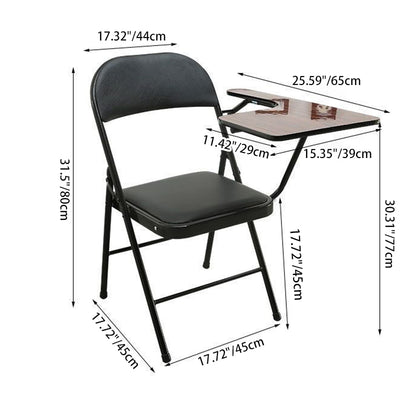 Modern Simplicity Leather Iron Sponge Square Desk Chair Writing Board Foldable Backrest For Home Office