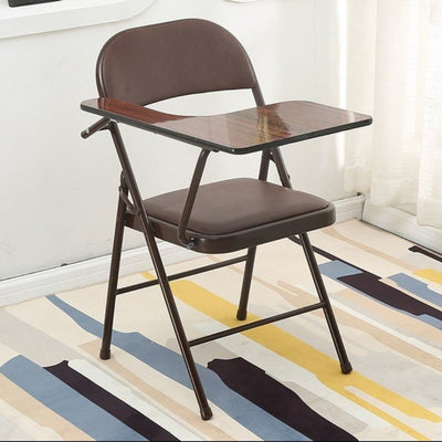 Modern Simplicity Leather Iron Sponge Square Desk Chair Writing Board Foldable Backrest For Home Office