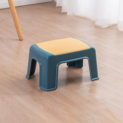 Tabouret bas rectangulaire minimaliste moderne en plastique PP pour salon 