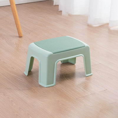 Tabouret bas rectangulaire minimaliste moderne en plastique PP pour salon 