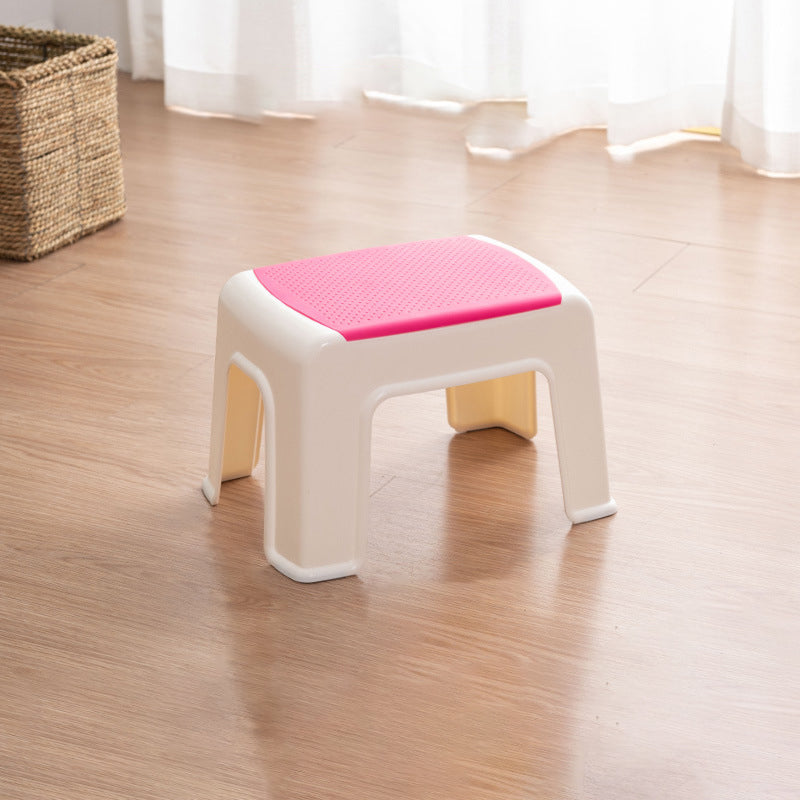 Tabouret bas rectangulaire minimaliste moderne en plastique PP pour salon 