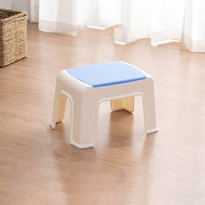 Tabouret bas rectangulaire minimaliste moderne en plastique PP pour salon 