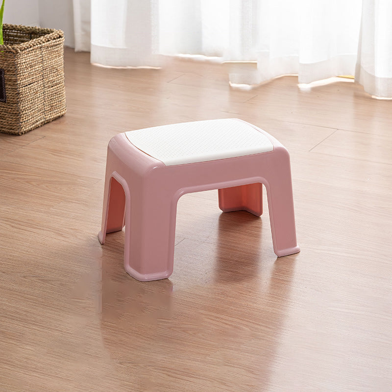 Tabouret bas rectangulaire minimaliste moderne en plastique PP pour salon 