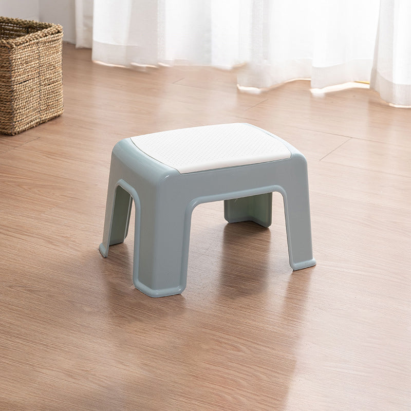 Tabouret bas rectangulaire minimaliste moderne en plastique PP pour salon 