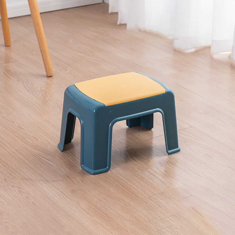 Tabouret bas rectangulaire minimaliste moderne en plastique PP pour salon 