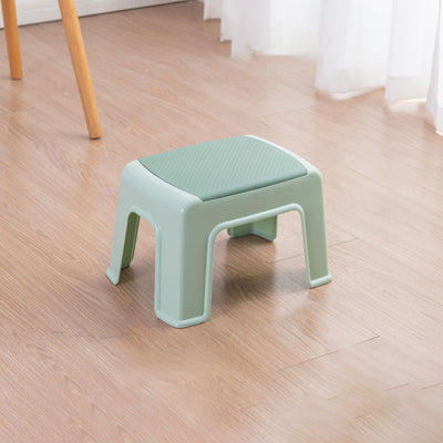 Tabouret bas rectangulaire minimaliste moderne en plastique PP pour salon 