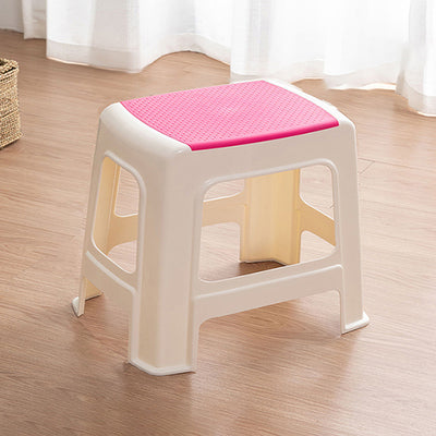 Tabouret bas rectangulaire minimaliste moderne en plastique PP pour salon 