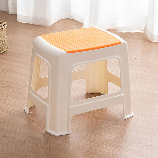 Tabouret bas rectangulaire minimaliste moderne en plastique PP pour salon 