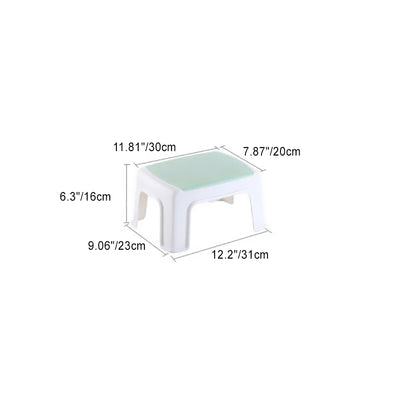 Tabouret bas rectangulaire minimaliste moderne en plastique PP pour salon 