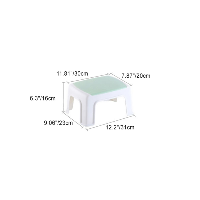 Tabouret bas rectangulaire minimaliste moderne en plastique PP pour salon 