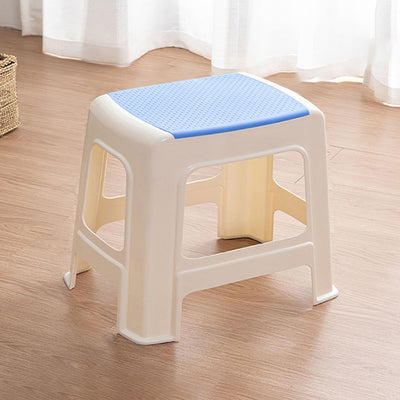 Tabouret bas rectangulaire minimaliste moderne en plastique PP pour salon 