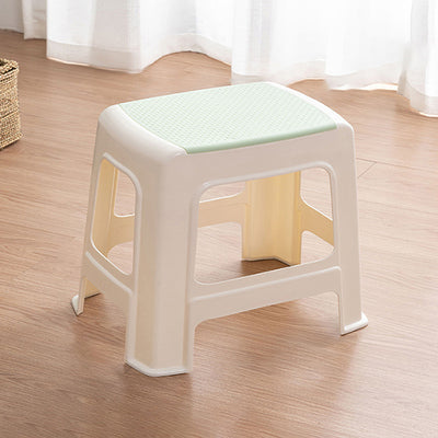 Tabouret bas rectangulaire minimaliste moderne en plastique PP pour salon 