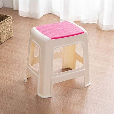 Tabouret bas rectangulaire minimaliste moderne en plastique PP pour salon 