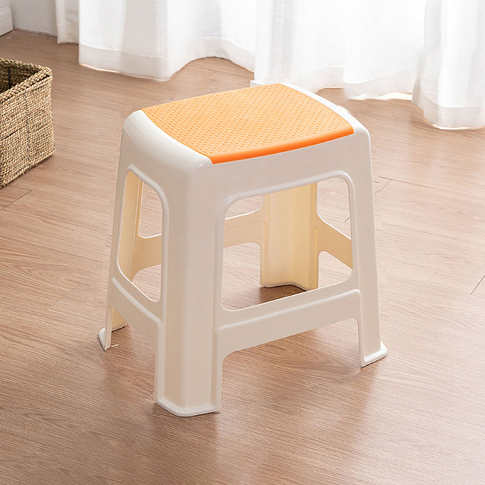 Tabouret bas rectangulaire minimaliste moderne en plastique PP pour salon 