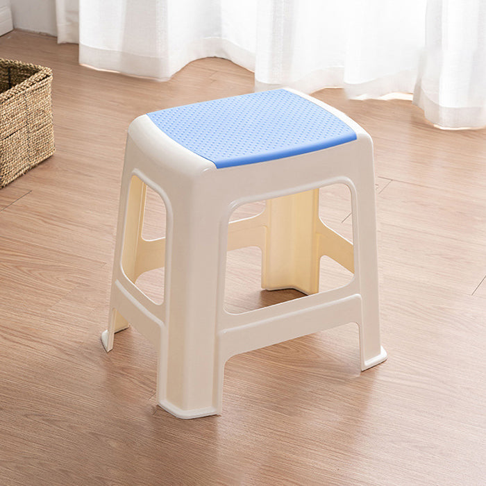 Tabouret bas rectangulaire minimaliste moderne en plastique PP pour salon 