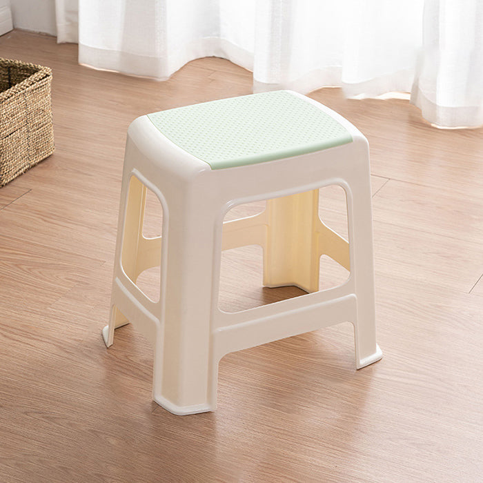 Tabouret bas rectangulaire minimaliste moderne en plastique PP pour salon 