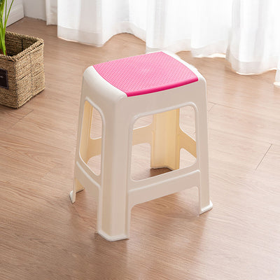 Tabouret bas rectangulaire minimaliste moderne en plastique PP pour salon 