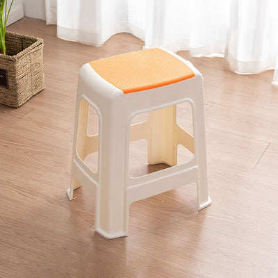 Tabouret bas rectangulaire minimaliste moderne en plastique PP pour salon 