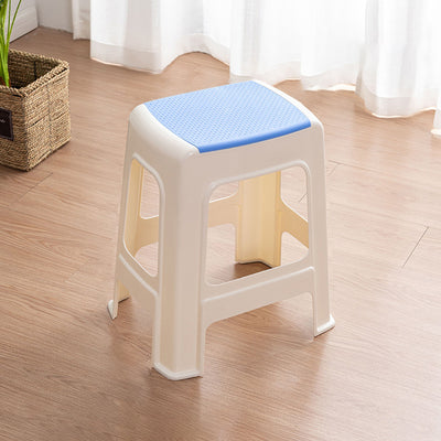 Tabouret bas rectangulaire minimaliste moderne en plastique PP pour salon 