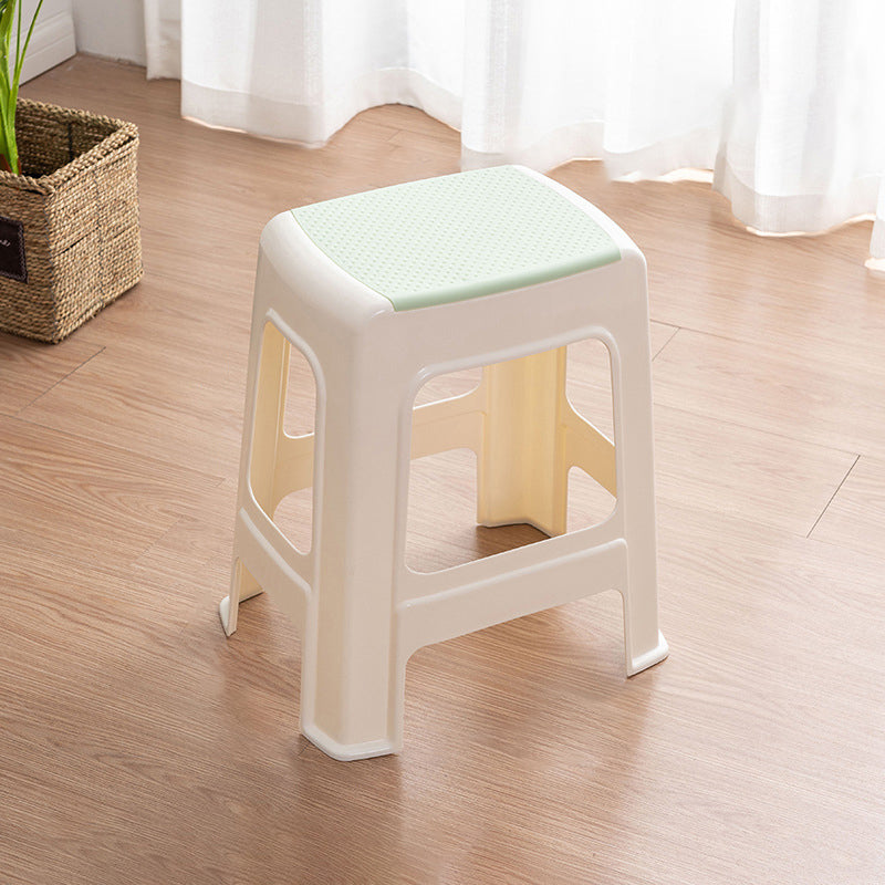 Tabouret bas rectangulaire minimaliste moderne en plastique PP pour salon 