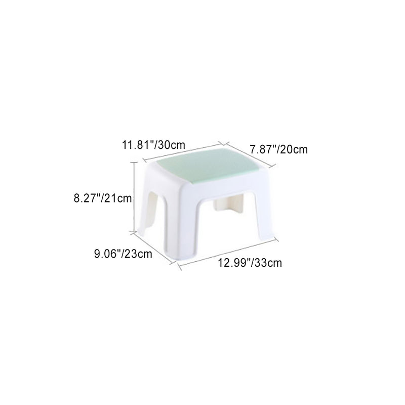 Tabouret bas rectangulaire minimaliste moderne en plastique PP pour salon 