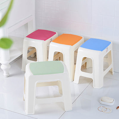 Tabouret bas rectangulaire minimaliste moderne en plastique PP pour salon 