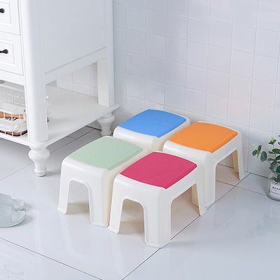 Tabouret bas rectangulaire minimaliste moderne en plastique PP pour salon 