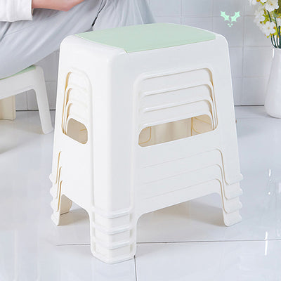 Tabouret bas rectangulaire minimaliste moderne en plastique PP pour salon 