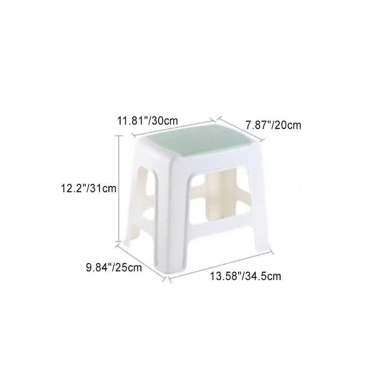 Tabouret bas rectangulaire minimaliste moderne en plastique PP pour salon 