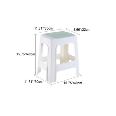 Tabouret bas rectangulaire minimaliste moderne en plastique PP pour salon 