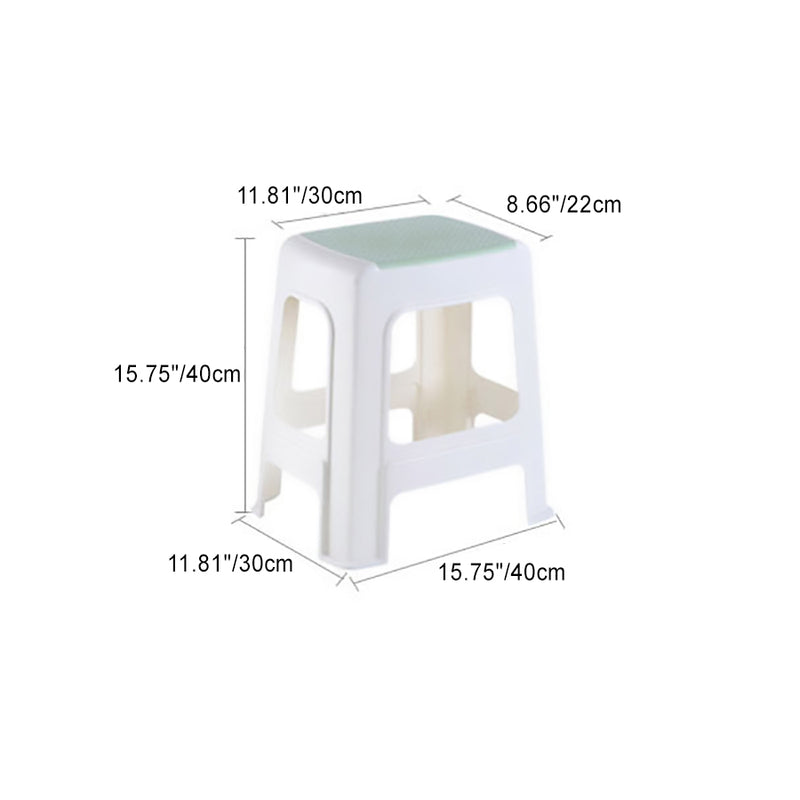 Tabouret bas rectangulaire minimaliste moderne en plastique PP pour salon 