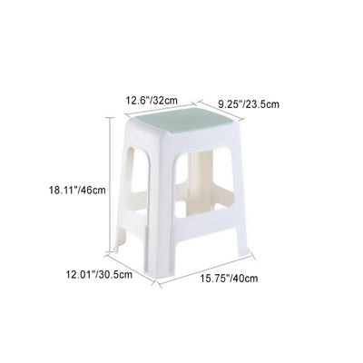 Tabouret bas rectangulaire minimaliste moderne en plastique PP pour salon 