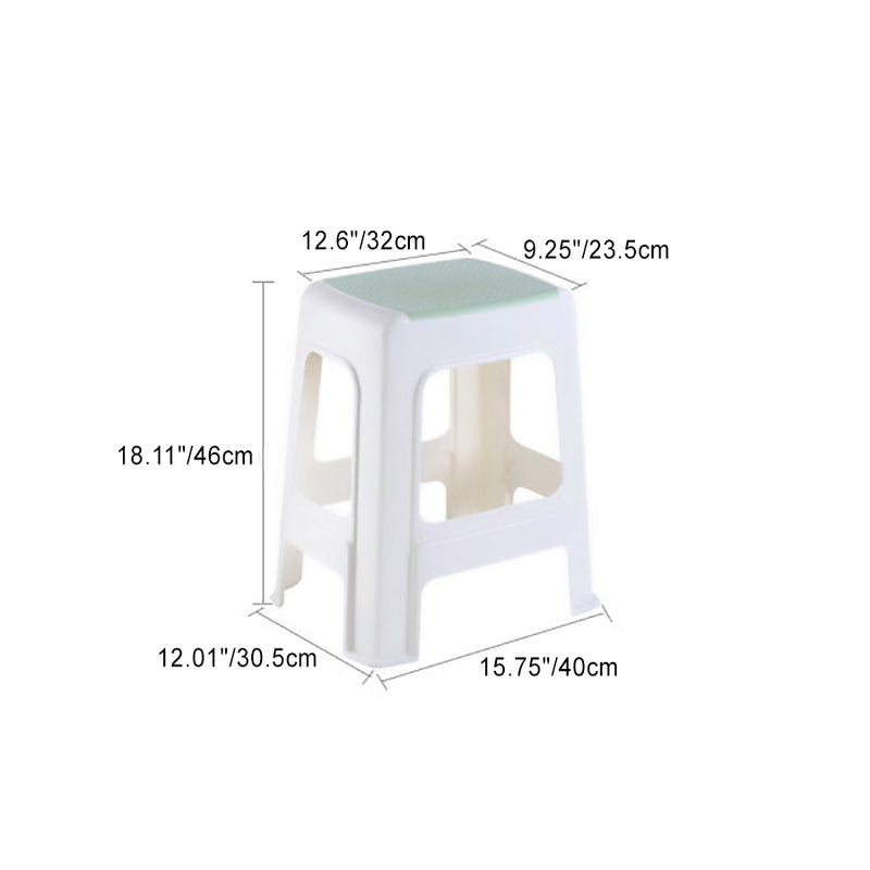 Tabouret bas rectangulaire minimaliste moderne en plastique PP pour salon 