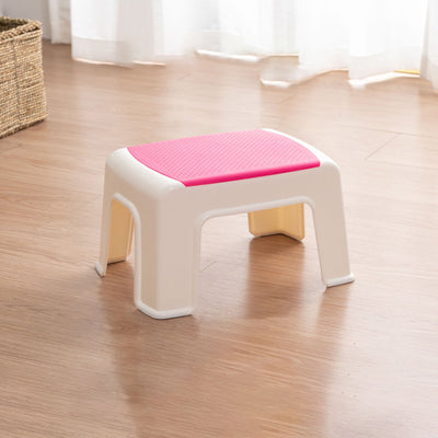 Tabouret bas rectangulaire minimaliste moderne en plastique PP pour salon 