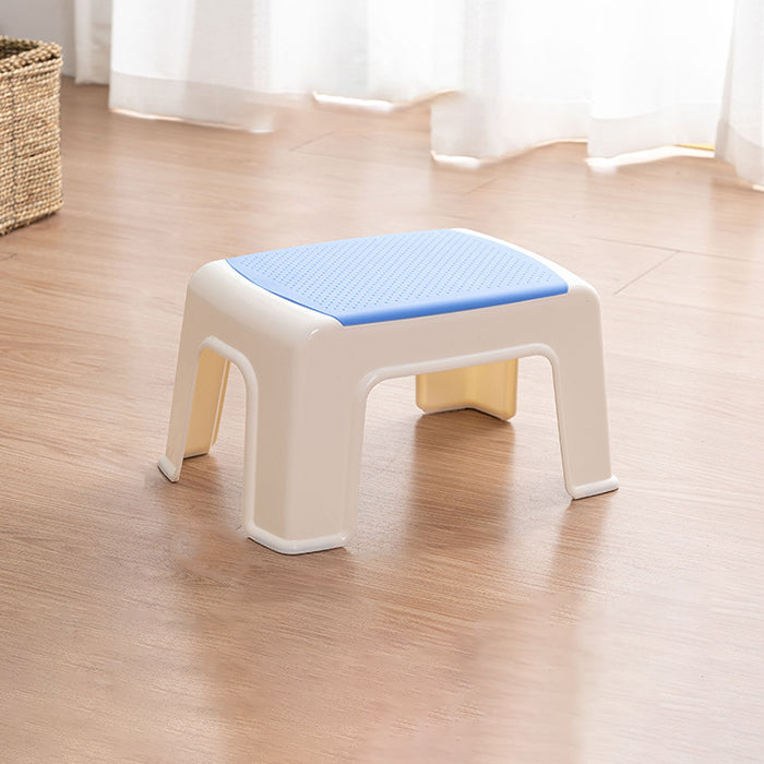 Tabouret bas rectangulaire minimaliste moderne en plastique PP pour salon 