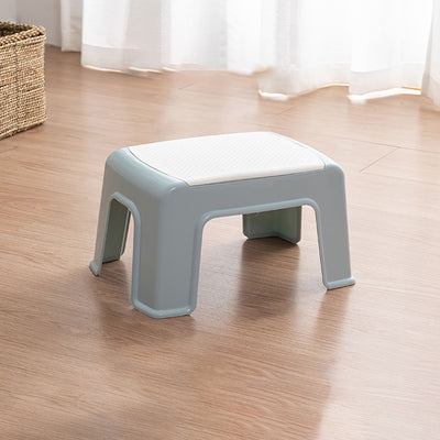 Tabouret bas rectangulaire minimaliste moderne en plastique PP pour salon 