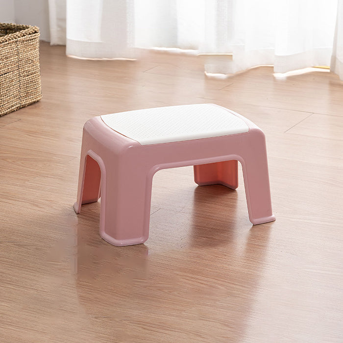 Tabouret bas rectangulaire minimaliste moderne en plastique PP pour salon 