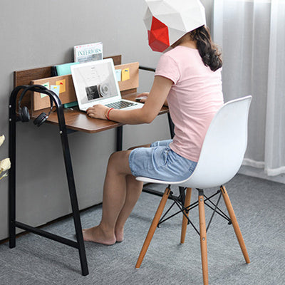 Modern Minimalist Rectangle Carbon Steel Medium Fiber Density Board Desk 4-Leg For Home Office