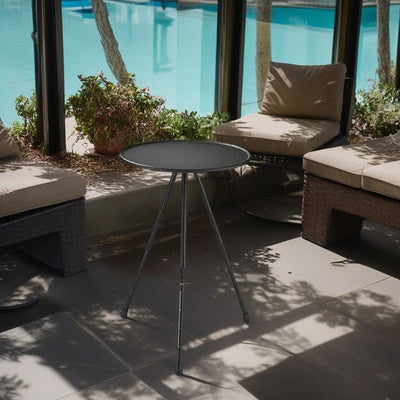 Modern Simplicity Round Tripod Aluminum Outdoor Coffee Table For Outdoor