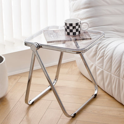 Modern Minimalist Foldable Square PET Metal Coffee Table For Living Room