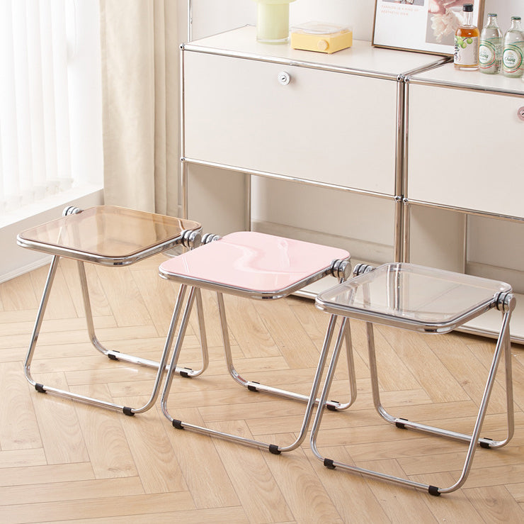 Modern Minimalist Foldable Square PET Metal Coffee Table For Living Room