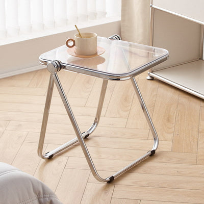 Modern Minimalist Foldable Square PET Metal Coffee Table For Living Room