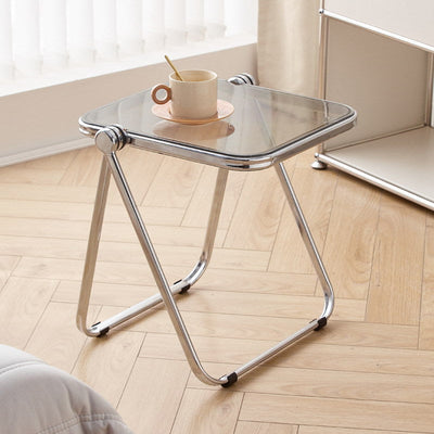 Modern Minimalist Foldable Square PET Metal Coffee Table For Living Room