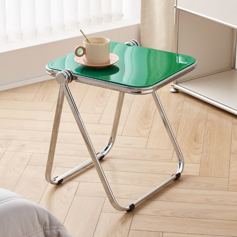 Modern Minimalist Foldable Square PET Metal Coffee Table For Living Room