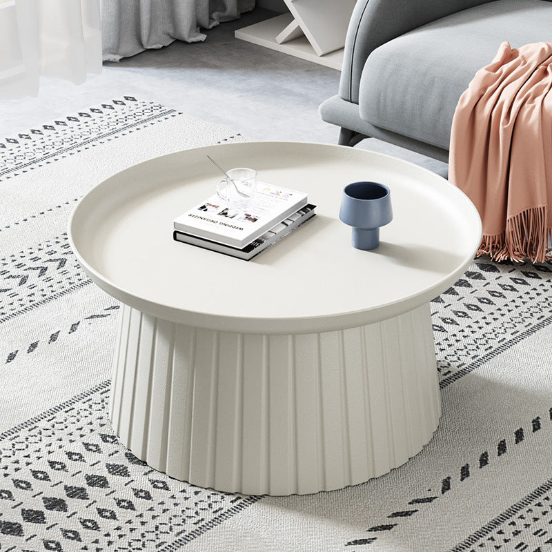 Modern Minimalist Round Tray Cylinder Plastic Coffee Table For Living Room