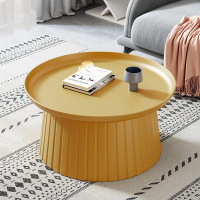 Modern Minimalist Round Tray Cylinder Plastic Coffee Table For Living Room