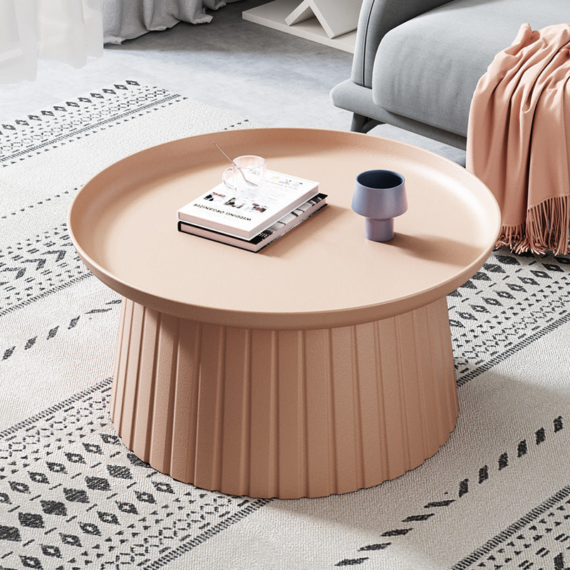 Modern Minimalist Round Tray Cylinder Plastic Coffee Table For Living Room