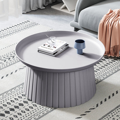 Modern Minimalist Round Tray Cylinder Plastic Coffee Table For Living Room