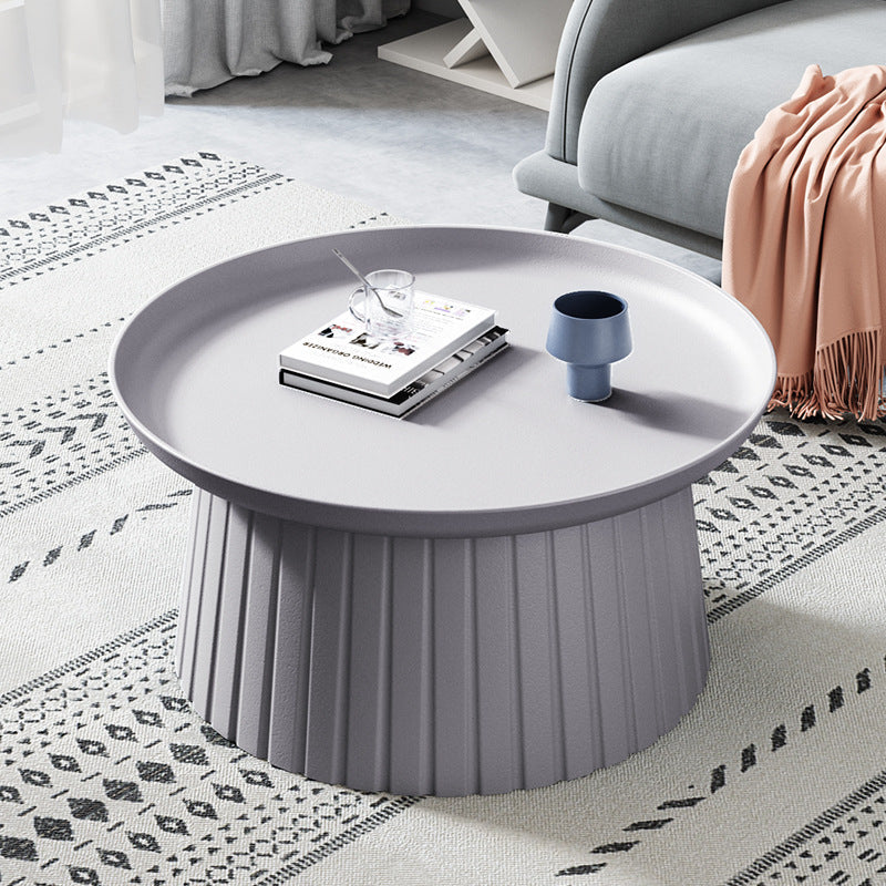 Modern Minimalist Round Tray Cylinder Plastic Coffee Table For Living Room